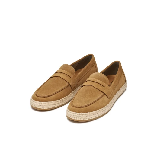 Pantelleria Men's Toffee Suede Moccasins with Espadrille Sole Size 40. Comfortable and Relaxed Design for Casual Wear. Italian Craftsmanship. - Image 6