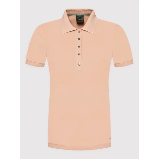 قميص بولو نسائي من جيوكس صديق للبيئة، مصنوع من القطن العضوي 100%، باللون الوردي، تصميم مخطط، أكمام قصيرة، وأزرار من عرق اللؤلؤ، مقاس M، توصيل سريع وتبديل سهل - رجل مستدام - Image 2