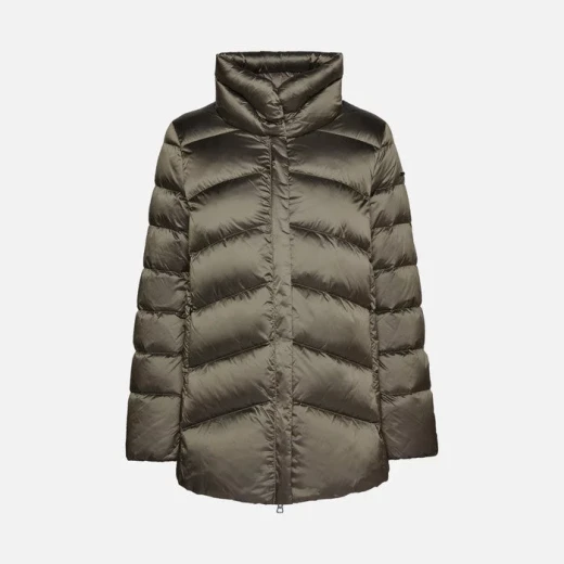 Geox Adrya Woman Puffer Jacket Bright Cement Hi Shine Nylon Winter Coat - Geox - Image 5