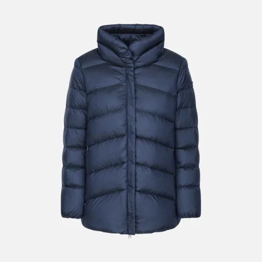 Geox Adrya Woman's Hi Shine Puffer Jacket Dark Blue 50, Eco Friendly Warm Winter Coat with Burnished Hardware and Elegant Collar for Everyday Style and Fast Delivery - Geox - Image 3