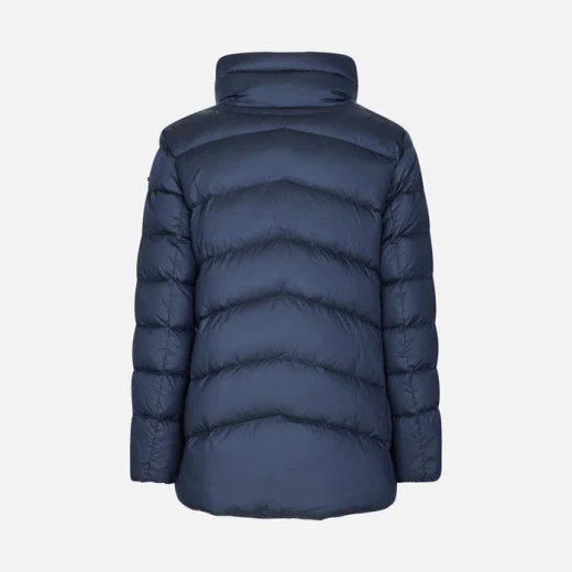 Geox Adrya Woman's Hi Shine Puffer Jacket Dark Blue 50, Eco Friendly Warm Winter Coat with Burnished Hardware and Elegant Collar for Everyday Style and Fast Delivery - Geox - Image 4