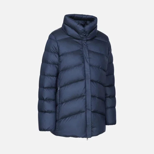 Geox Adrya Woman's Hi Shine Puffer Jacket Dark Blue 50, Eco Friendly Warm Winter Coat with Burnished Hardware and Elegant Collar for Everyday Style and Fast Delivery - Geox - Image 5