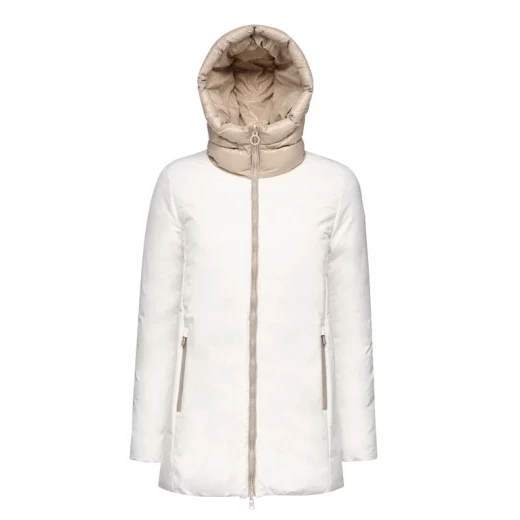 Geox Spherica Woman's Reversible Jacket with Hood White Color, Featuring Recycled Padding and Breathable Design, Perfect for Colder Days, Available in Size 38, W4628A.TC191.F1792 - Image 4