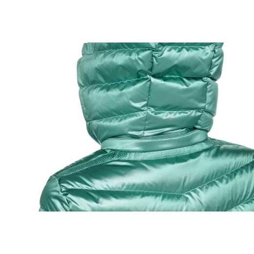 Zosma Woman's Winter Jacket with Detachable Hood Green, Feminine Cut, Shiny Satin Fabric, Recycled EcologicWARM Wadding, Size 40, Available for Fast Delivery and Easy Exchange - Geox - Image 8