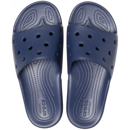 Crocs Unisex Classic Slide Sandals Navy Blue Size 43 44 with Customizable Holes for Jibbitz Charms Comfortable Croslite Foam Cushion Perfect for Beach Backyard and Everyday Wear - Crocs - Image 3
