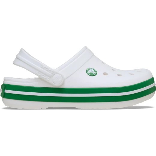 Crocs Kids' Crocband Clog White Comfort Shoes Lightweight Durable Croslite Material Sporty Stripe Design Sizes 36 37 Contoured Footbeds Incredible Support For All Day Wear - Crocs - Image 2