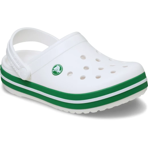 Crocs Kids' Crocband Clog White Lightweight Comfort Shoes for Boys and Girls Sizes 28 29 Sporty Stripe Design Durable Croslite Material Contoured Footbed Support - Crocs - Image 3