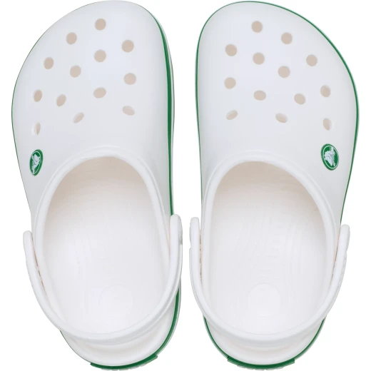 Crocs Kids' Crocband Clog White Lightweight Sporty Clogs with Racing Stripe Comfort and Support for Kids Sizes 33 34 Durable Croslite Material Contoured Footbeds Outsoles - Crocs - Image 4