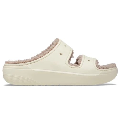 صندل كوزي كلاسيك للجنسين بيج مبطن بفرو مريح مقاس 43 44 تصميم آمن للقدم متوافق مع زينة الجيبيتز - كروكس - Image 18