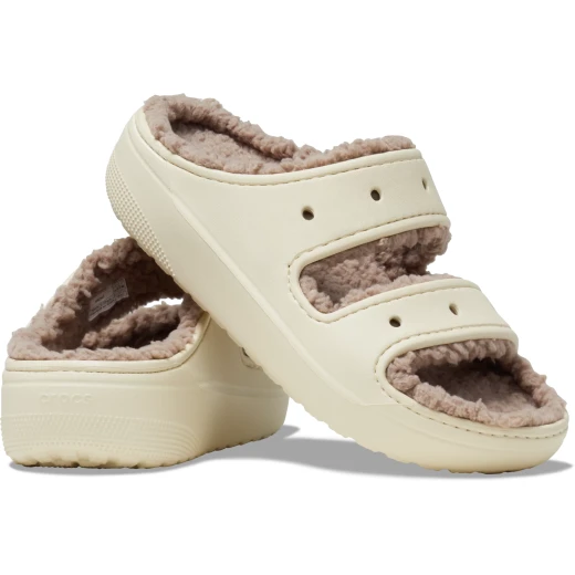 صندل كوزي كلاسيكي للجنسين بيج مقاس 39 40 يتميز ببطانة ناعمة وزغبية، ونعل خارجي مرتفع، و2 أشرطة علوية لتعزيز أمان القدم، وتخصيص بزخارف جيبتز™ - كروكس - Image 20
