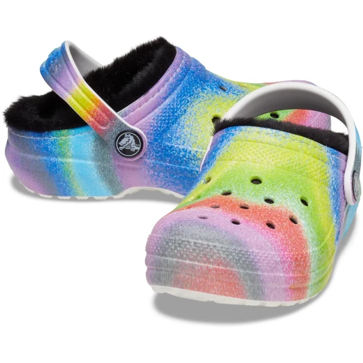 كروكس حذاء كلاسيكي مبطن للأطفال الصغار بتصميم رش متعدد الألوان مقاس 22 23 - كروكس - Image 12