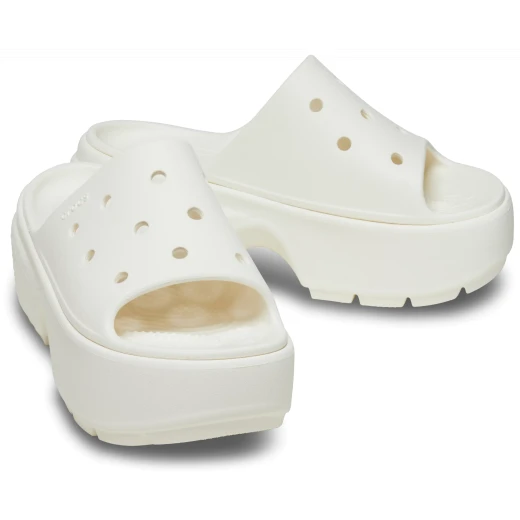 Stomp Collection Women's Off White Slide Sandals Sizes 34 35 Featuring Exaggerated Chunky Soles for a Bold and Stylish Look Perfect for Summer - Crocs - Image 4