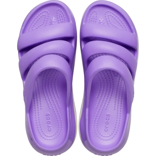 صندل سلايد نسائي ميجا كراش بثلاثة أشرطة من Crocs: بنفسجي اللون، تصميم منصة مميز، نعل مطاطي معزز، و3 أشرطة آمنة. متوفر بمقاس 37-38. ارفعي مستوى أناقتك! - كروكس - Image 7
