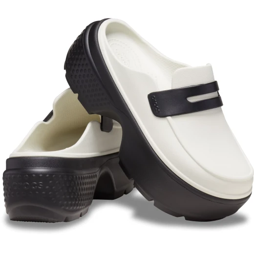حذاء لوفر نسائي من ستومب باللون البيج بتصميم سهل الارتداء ونعل سميك مبالغ فيه. يتميز بتصميم جداري جانبي محيطي ومقاسات 34 35. راحة وأناقة لخطوات واثقة. - كروكس - Image 16