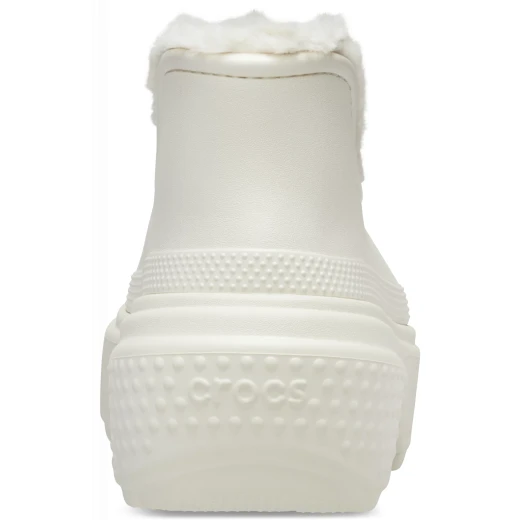 أحذية Crocs النسائية Stomp Shorty بيضاء اللون مبطنة مقاس 37 38 للنساء تتميز بنعل سميك، وبطانة دافئة وفروية، وراحة Crocs المزدوجة لارتداء طوال اليوم، مريحة وأنيقة - كروكس - Image 5