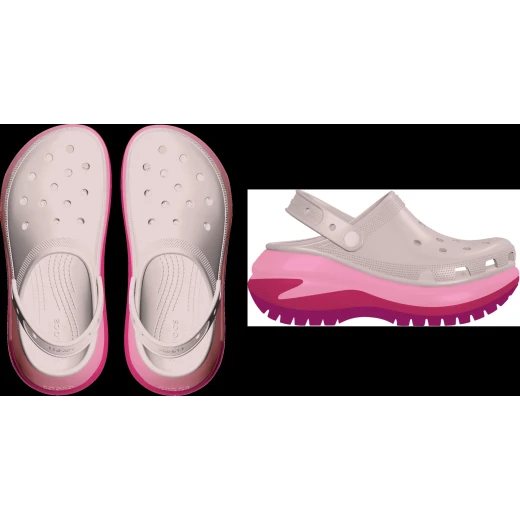 صنادل كروكس ميجا كراش غير لامعة للنساء وردي بنعل سميك، تصميم عصري مع نعل مطاطي مُحسّن، ارتفاع الكعب 2.5 بوصة، قابلة للتخصيص بزينة Jibbitz، مقاس 39 و 40، خفيفة الوزن ومريحة - كروكس - Image 4