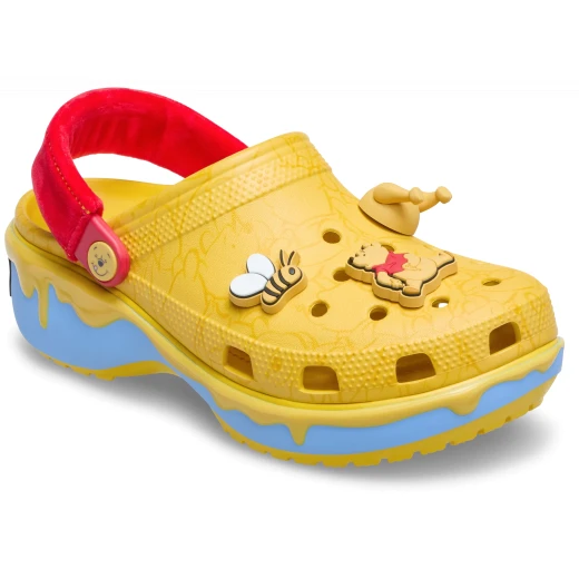 Crocs Women's Winnie The Pooh Classic Platform Clog Featuring Allover Pooh Bear Print in Yellow with Exclusive Jibbitz Charms Sizes 34 35 - Crocs - Image 3