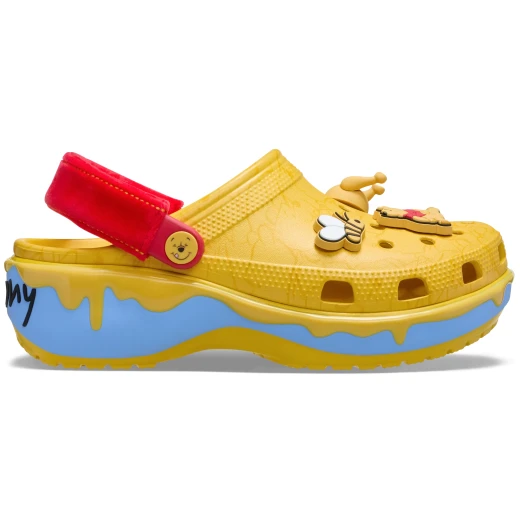 Crocs Women's Winnie The Pooh Classic Platform Clog Featuring Allover Pooh Bear Print in Yellow with Exclusive Jibbitz Charms Sizes 34 35 - Crocs - Image 7