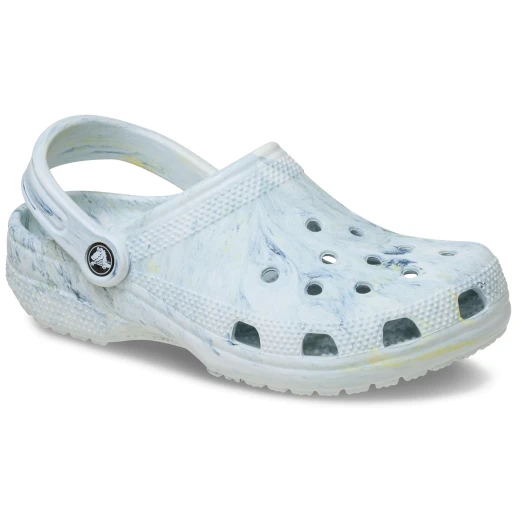Classic Unisex Watercolor Marbled Clogs in Navy Swirl Design, Comfortable Croslite Foam Construction, Sizes 36 37 for a Unique Artistic Style - Image 3