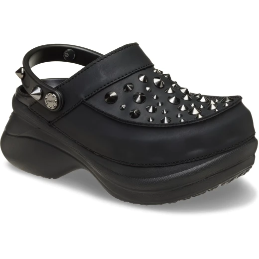 Crocs Women's Bae Studded Clog Black with Metallic Studs High Heel 39 40 Featuring Iconic Crocs Comfort Lightweight Flexible Design Includes Jibbitz Charms For Personalization - Crocs - Image 3