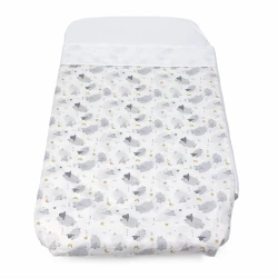 Chicco Next2Me Crib Sheets Set Grey Sheep 2-Piece 100% Cotton Breathable Fits Next2Me, Dream, Magic, and Essential Cribs Machine Washable Soft Baby Bedding Sheets Premium Quality, 50x110cm