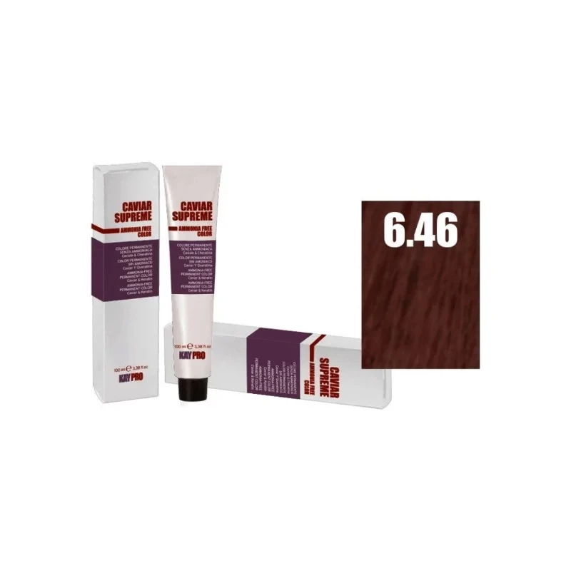 Kaypro Caviar Supreme Hair Color 6.46 Rich Glossy Coverage 100 Ml Professional Cream Dye - Kaypro