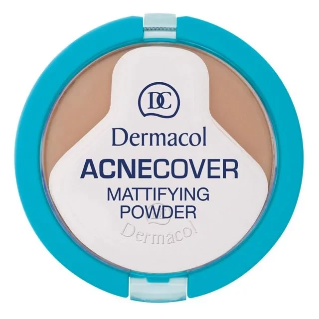 بودرة ديرماكول أكني كفر بلمسة نهائية مطفية بلون العسل لإخفاء العيوب والتحكم في اللمعان - DERMACOL