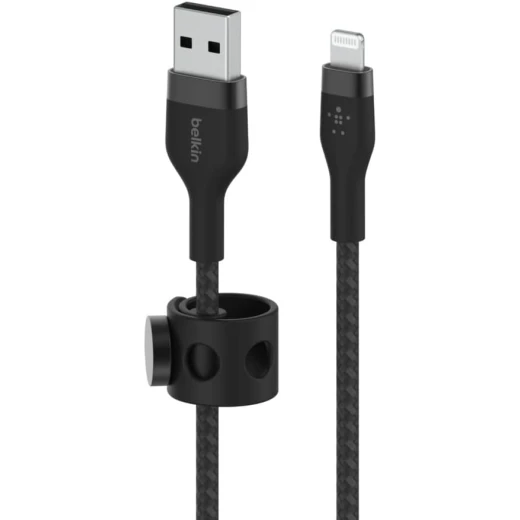 Belkin BoostCharge PRO Flex USB-A Braided Silicone Cable with Lightning Connector, 1M, Black - Belkin - Image 2