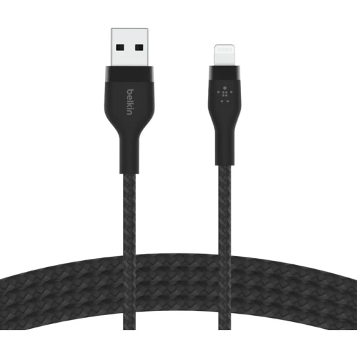 Belkin BoostCharge PRO Flex USB-A Braided Silicone Cable with Lightning Connector, 1M, Black
