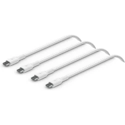 كابل بيلكين BoostCharge USB-C إلى USB-C بطول 3.3 قدم (أبيض، عبوة من قطعتين) لأجهزة iPhone 16 و Galaxy S25 و iPad Pro والمزيد