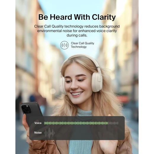 سماعات ساوند فورم المعزولة بخاصية إلغاء الضوضاء - مريحة فوق الأذن وصوت واضح، باللون الأبيض من بيلكين - بيلكين - Image 5