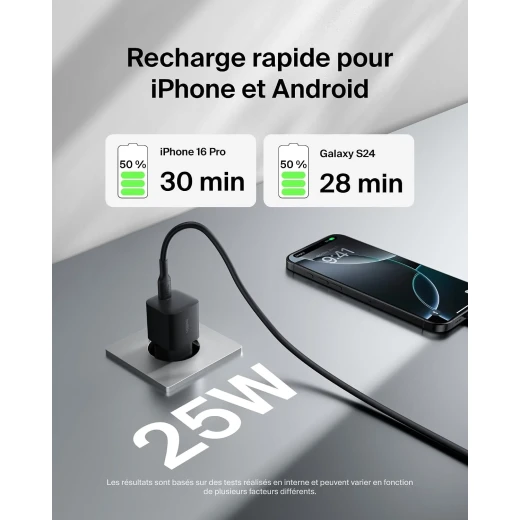 Belkin USB-C Wall Charger 25W, PD 3.0 Fast Charger with PPS for iPhone 16, iPhone 15 Plus, Pro, Pro Max, iPad, Samsung Galaxy S25, Pixel 9 and Nintendo Switch - Belkin - Image 4