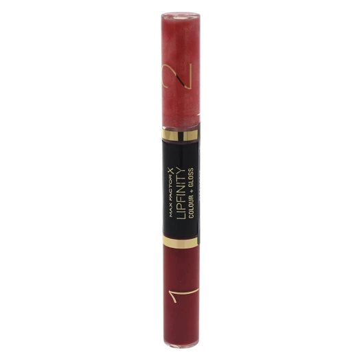 Max Factor Lipfinity Radiant Red Long Lasting Lip Gloss Makeup for Vibrant Lips 2x3ml