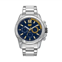 Cat Big Twist 24 Chrono Watch Stainless Steel Blue Dial Silver Strap 42.5mm