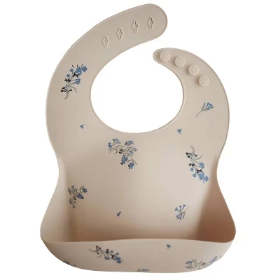 Mushie Silicone Baby Bib Lilac Flowers Dishwasher Safe, Easy Clean, 1 Count Mushie Silicone Baby Bib Lilac Flowers Dishwasher Safe, Easy Clean, 1 Count