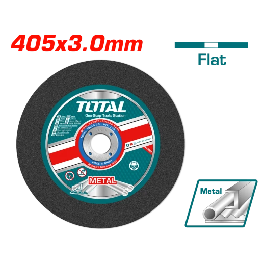 قرص قطع معدن مسطح كاشط من توتال 405 مم × 3.0 مم (16 بوصة) TAC2214051 قرص قطع معدن مسطح كاشط من توتال 405 مم × 3.0 مم (16 بوصة) TAC2214051