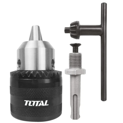 TOTAL 13mm (1/2") Drill Chuck with Adaptor (TAC451301.1) – Compatible with Various Drilling Machines