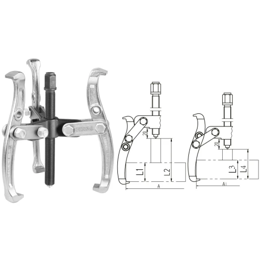 Total Three Jaws Puller 4" – Heavy-Duty 3-Jaw Design for Automotive and Mechanical Repair Total Three Jaws Puller 4" – Heavy-Duty 3-Jaw Design for Automotive and Mechanical Repair