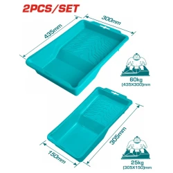 TOTAL 2-Piece Paint Tray Set – Durable Paint Trays for Efficient and Clean Painting