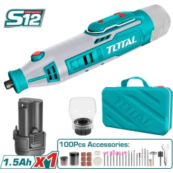 TOTAL 12V Lithium-Ion Cordless Grinder, Compact, Lightweight, Powerful for Grinding, Cutting, Polishing & Sanding