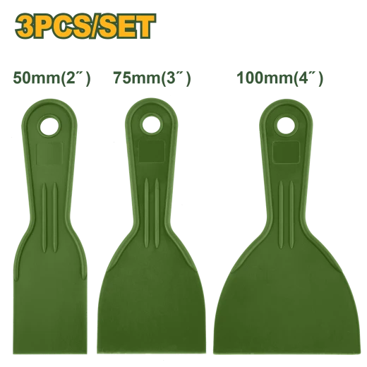 Jadever 3 in 1 Plastic Putty Knife Set PP Material 50mm 75mm 100mm