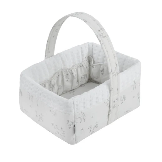 Cambrass Merlo Ecru Layette Basket 22.5x29x29 cm, Padded, for Baby Toiletry Items