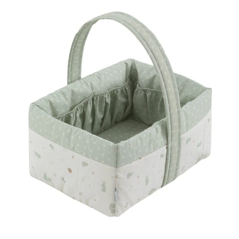 Cambrass ARDI Green Layette Basket 22.5x29x29 cm, Padded, for Baby Toiletry Items - Cambrass