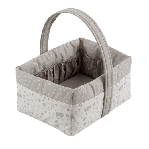 Cambrass Abete Beige Layette Basket 22.5x29x29 cm, Padded, for Baby Toiletry Items