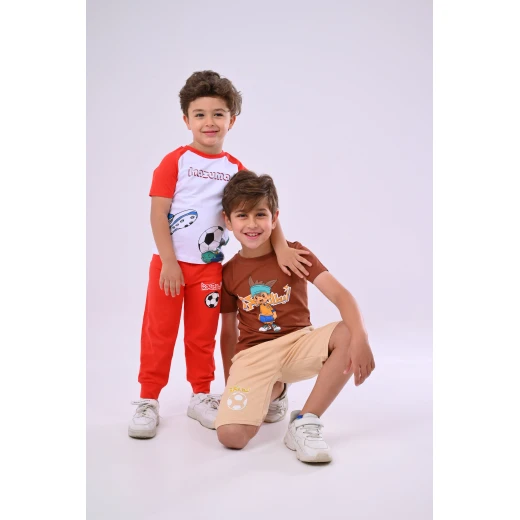 طقم بيجاما أبطال الكرة - أبيض وأحمر - للأولاد 14 سنة من زيتون - زيتون - Image 8