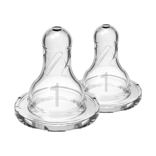 Dr.Brown's Narrow -Neck Silicone Nipple Level 1 ( 0-3 months ) , 2-Pack - Dr. Brown's - Image 2