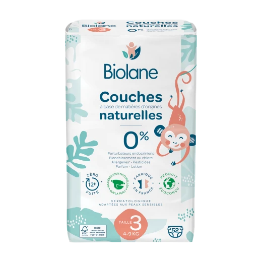 Biolane Complete Diaper Care Bundle Size 3 – Organic Liniment 500ml + Diaper Change Cream 100ml + H2O Wipes 72 + Size 3 Diapers (52 pcs) | Gentle Protection for Sensitive Baby Skin – Biolane France - Biolane - Image 5