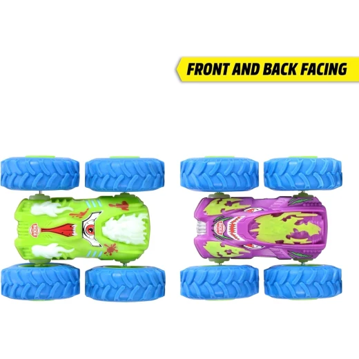 Dickie, Monster Flippy Car 10 cm Flip Action Toy with Friction Drive Rubber Tyres Stunt Car for Kids Age 3+, Random - Dickie - Image 5