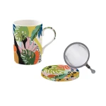 Easy Life Tropical Vibes 350ml Mug with Infuser & Lid in Box - Multicolored - Easy Life