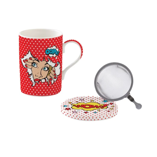 Easy Life Pop Art 350ml Mug with Infuser & Lid in Box - Multicolored - Easy Life - Image 2